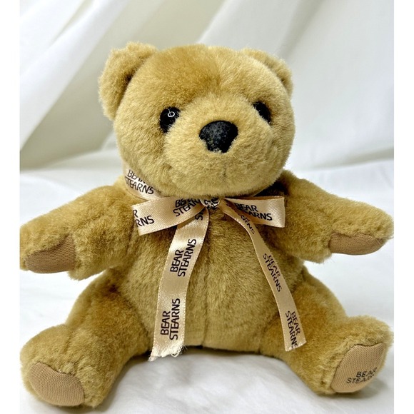 Vtg BEAR STEARNS Plush Bear Teddy Stuffed Animal Broker Stock Market Collectible
